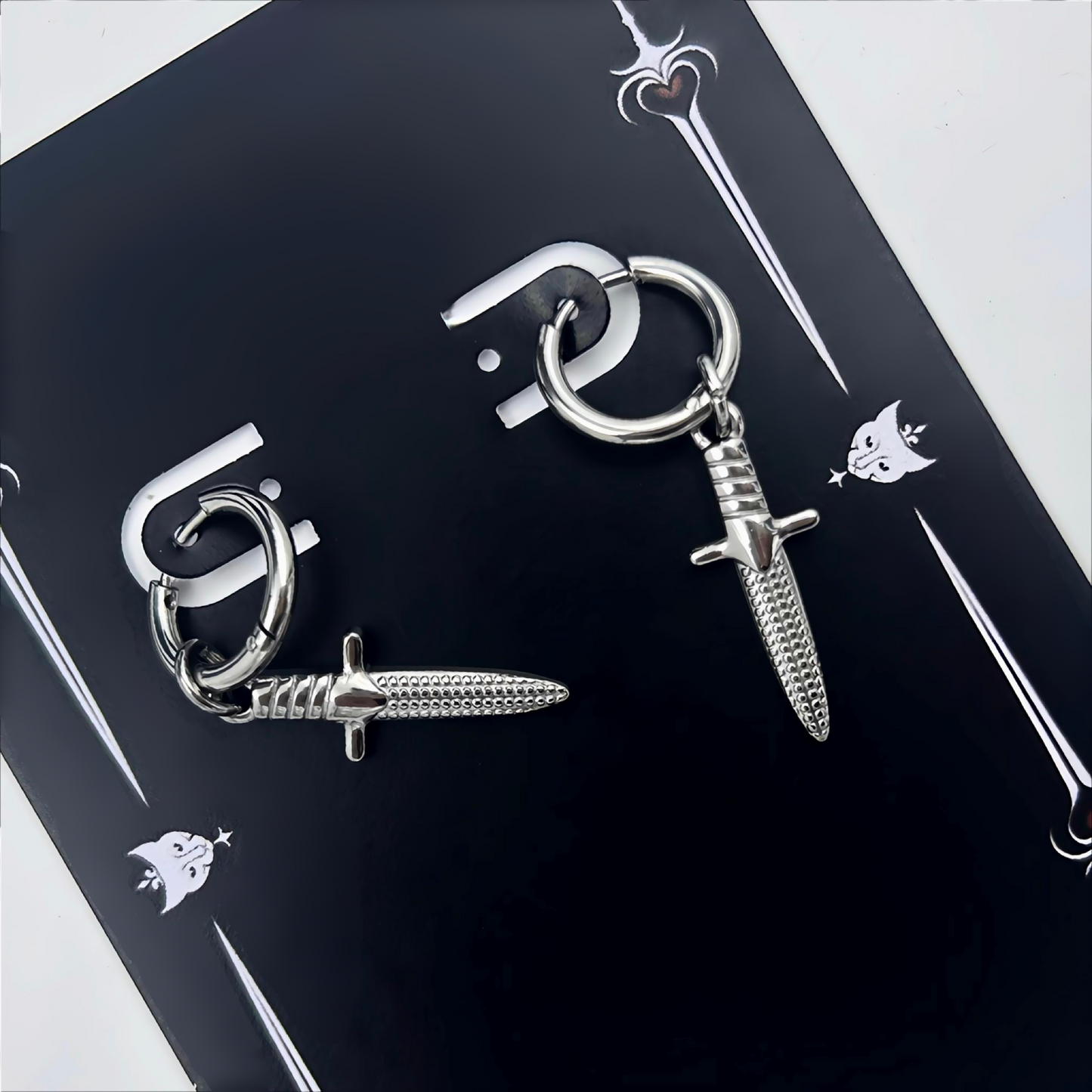 Obsidian Fang Hoops