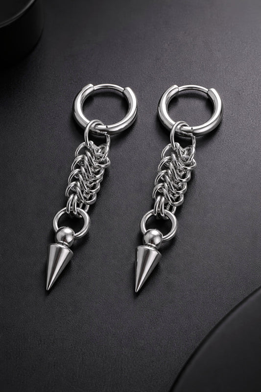Catacomb Chainmail Spike Hoop Earrings