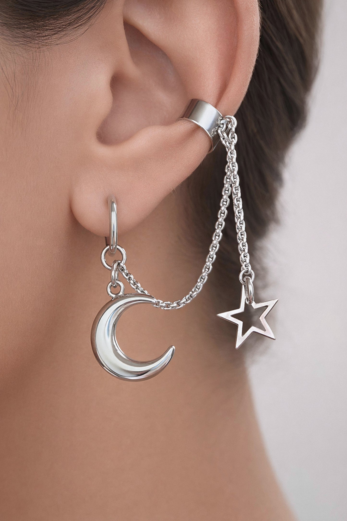 Moonlit Celestial Cuff & Hoop Earrings