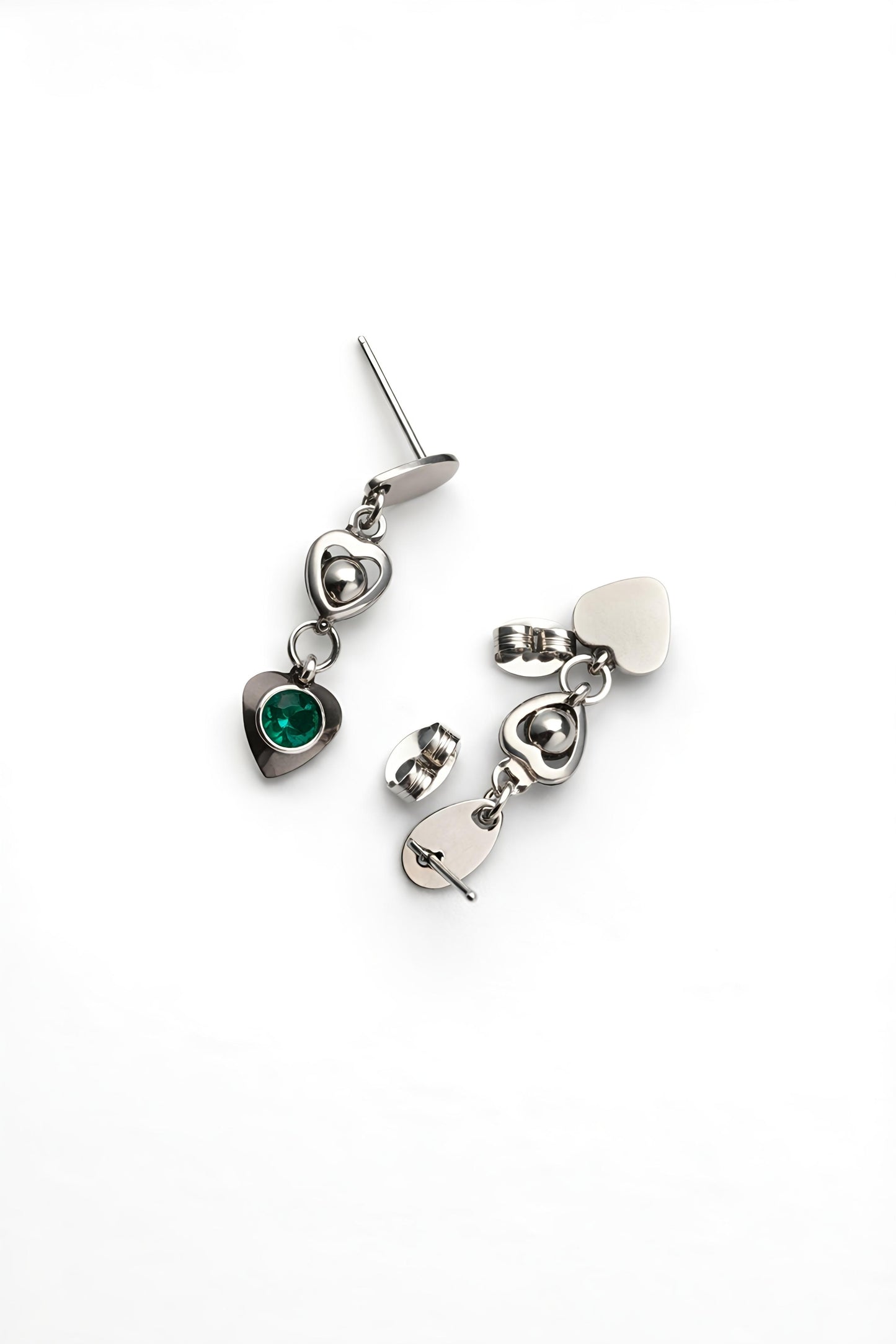 Mythical Twin Heart Drop Studs