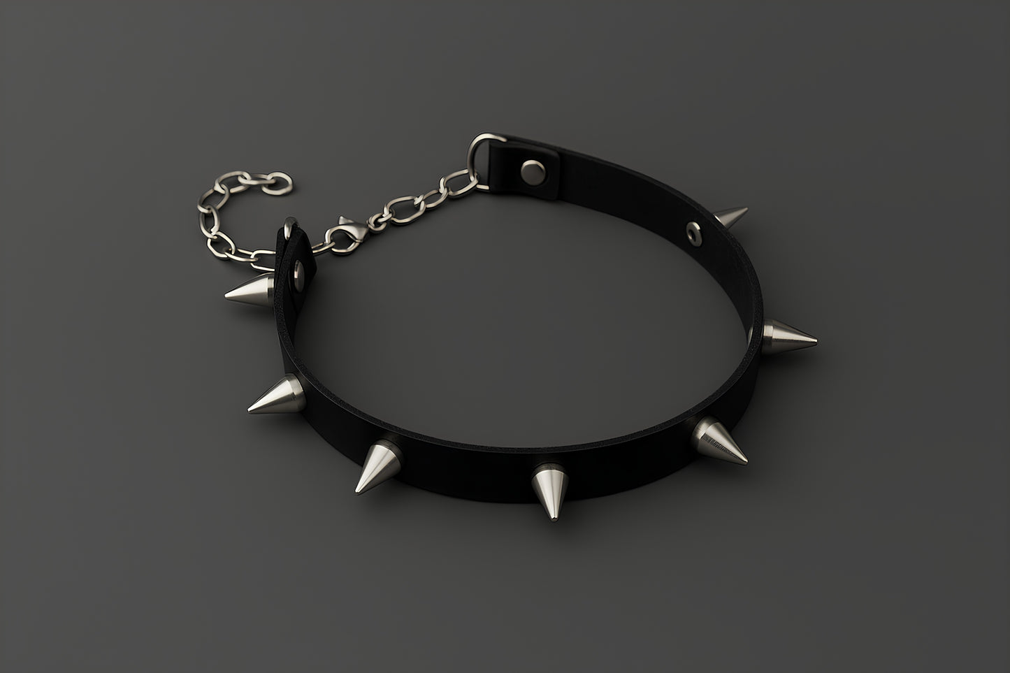 Heathcliff Spike Leather Collar Necklace