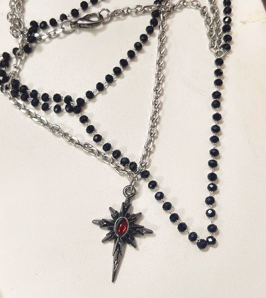 Bloodstar Gothic Cross Necklace