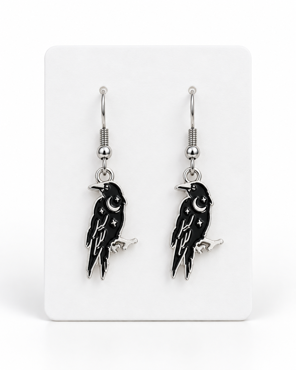 Midnight Messenger Crow Earrings