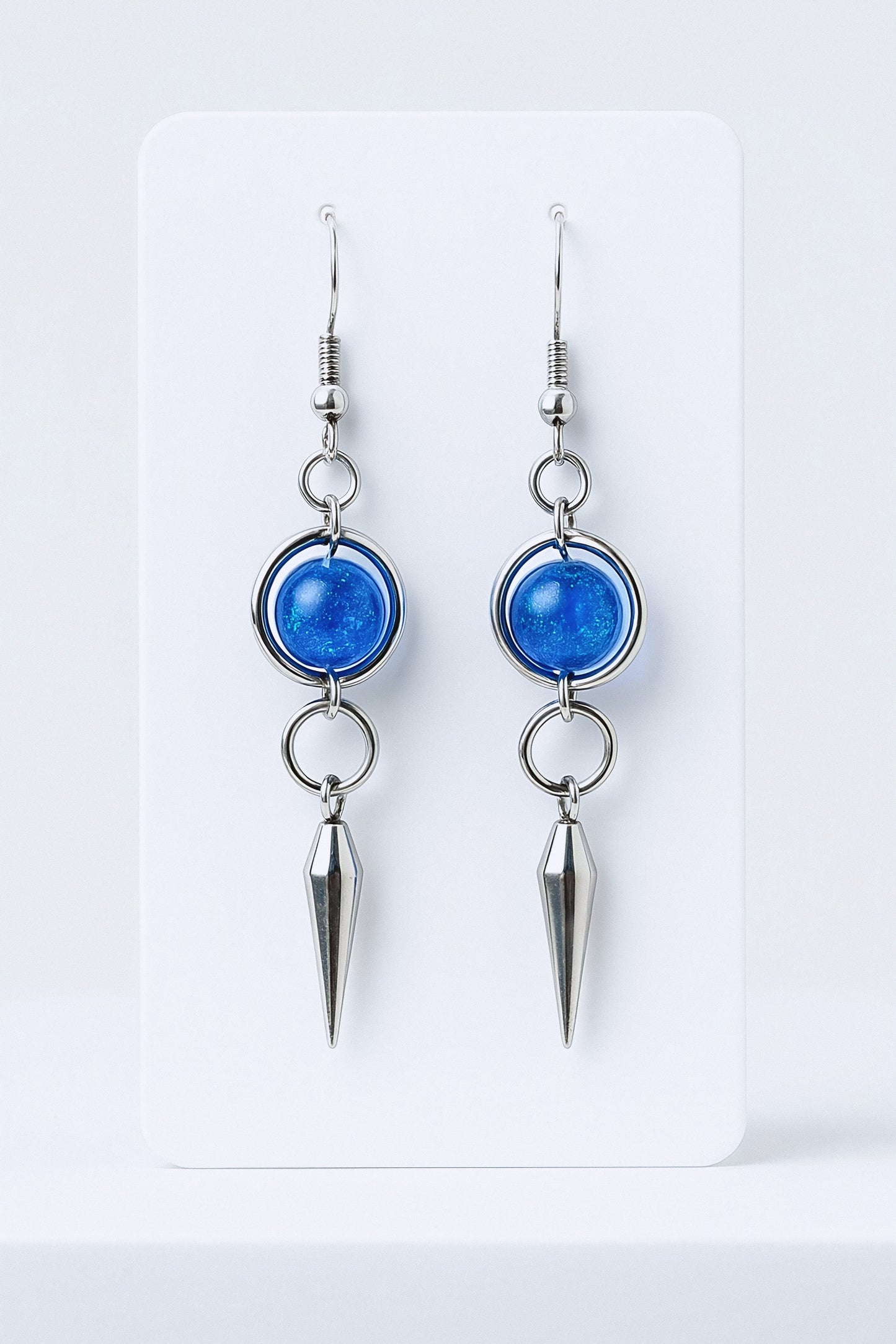 Lapis Lazuli Gothic Spike Earrings