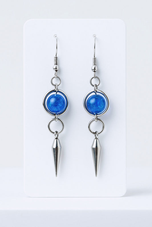Lapis Lazuli Gothic Spike Earrings