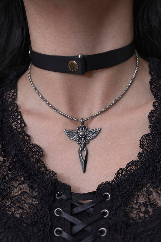 The Outcast Cross Pendant and Leather Necklace Set