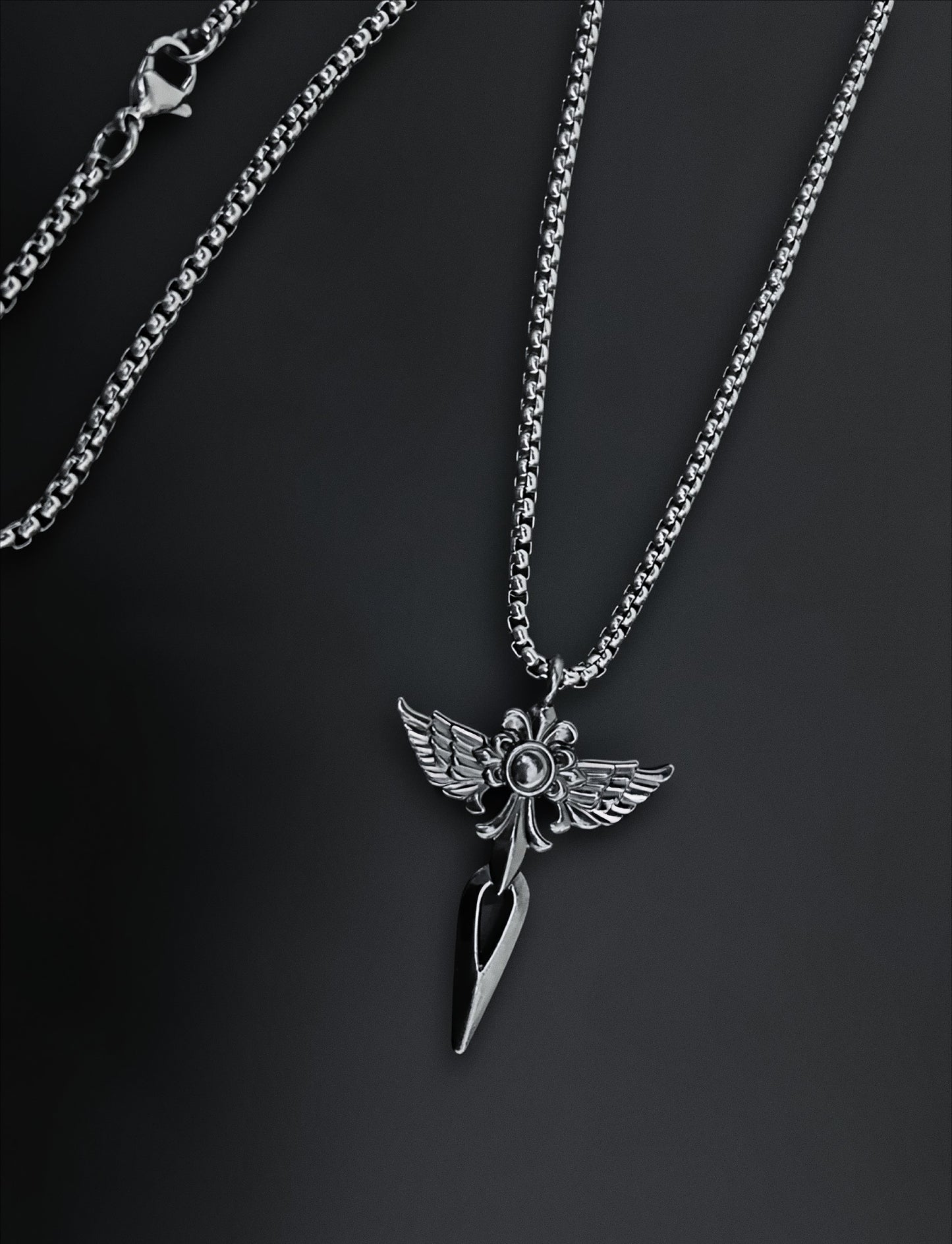 The Outcast Cross Pendant and Leather Necklace Set