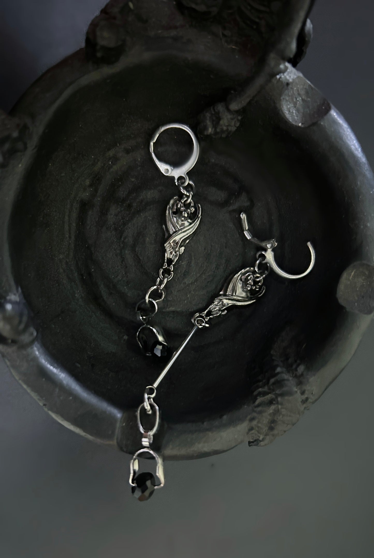 Mourning Bat Drop Earrings