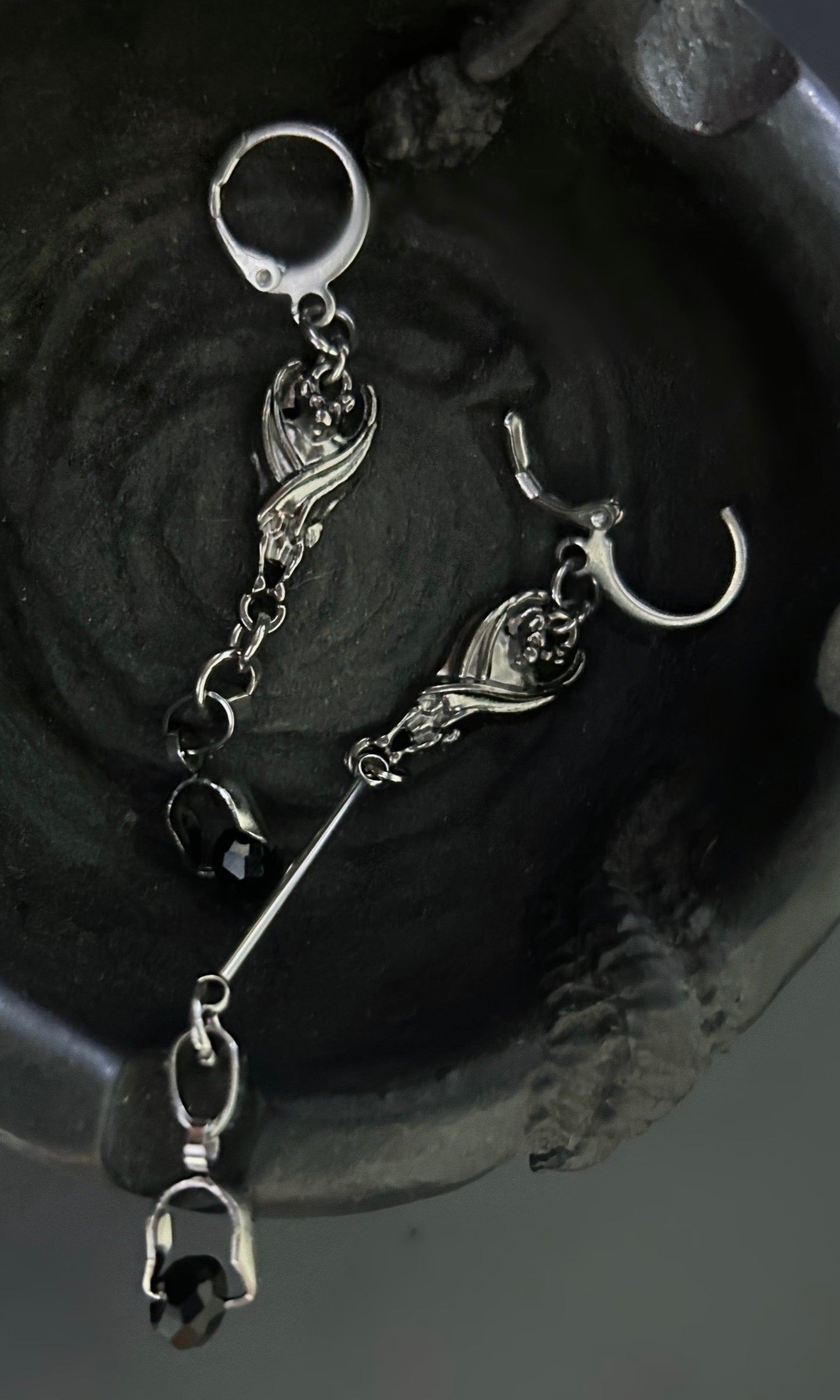 Mourning Bat Drop Earrings
