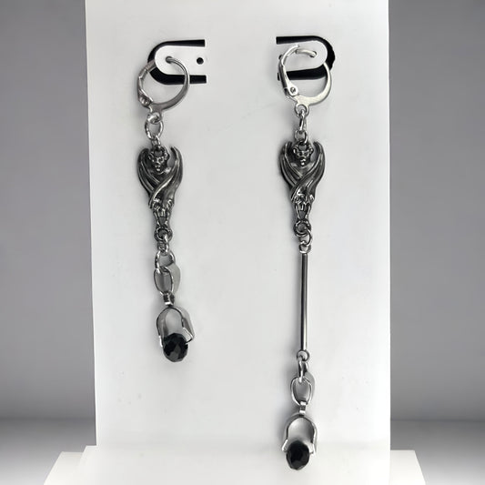 Mourning Bat Drop Earrings