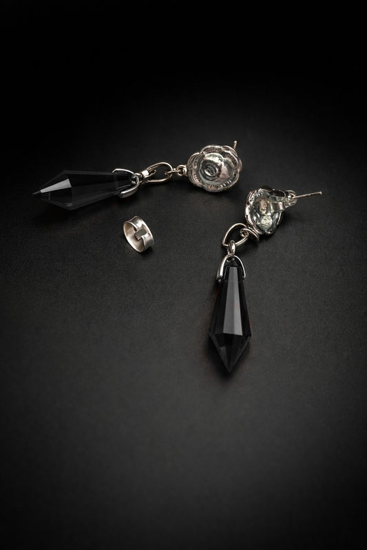 Gothic Baroque Rose Drop Studs