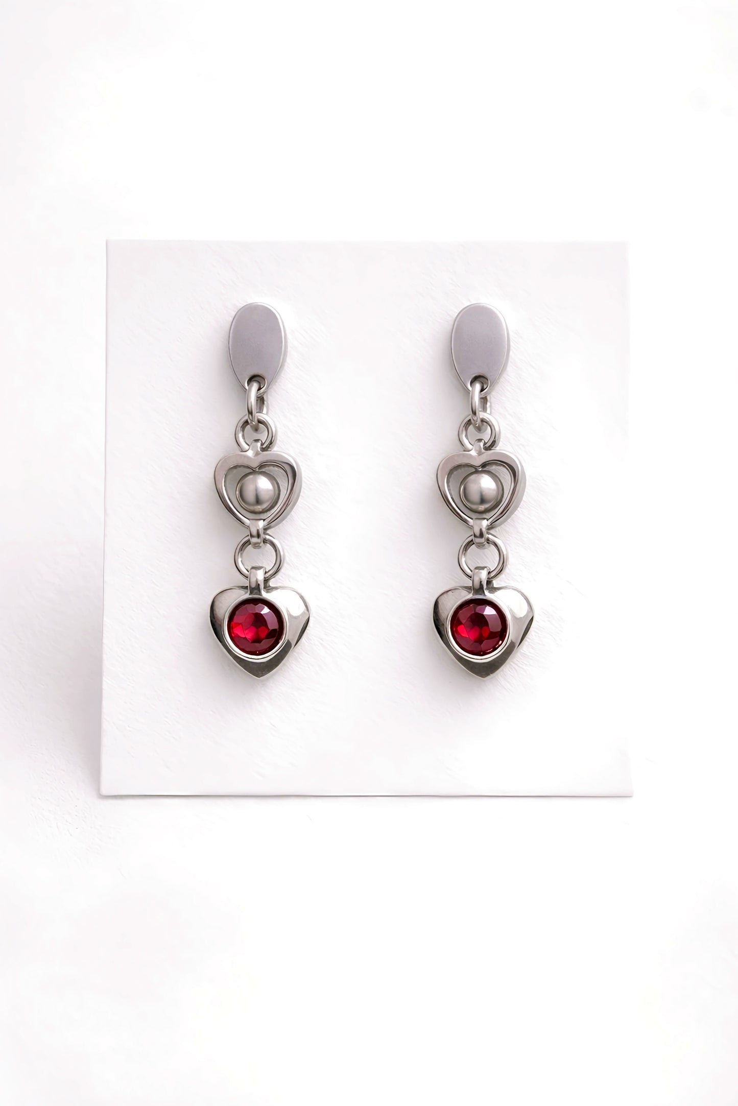 Mythical Twin Heart Drop Studs