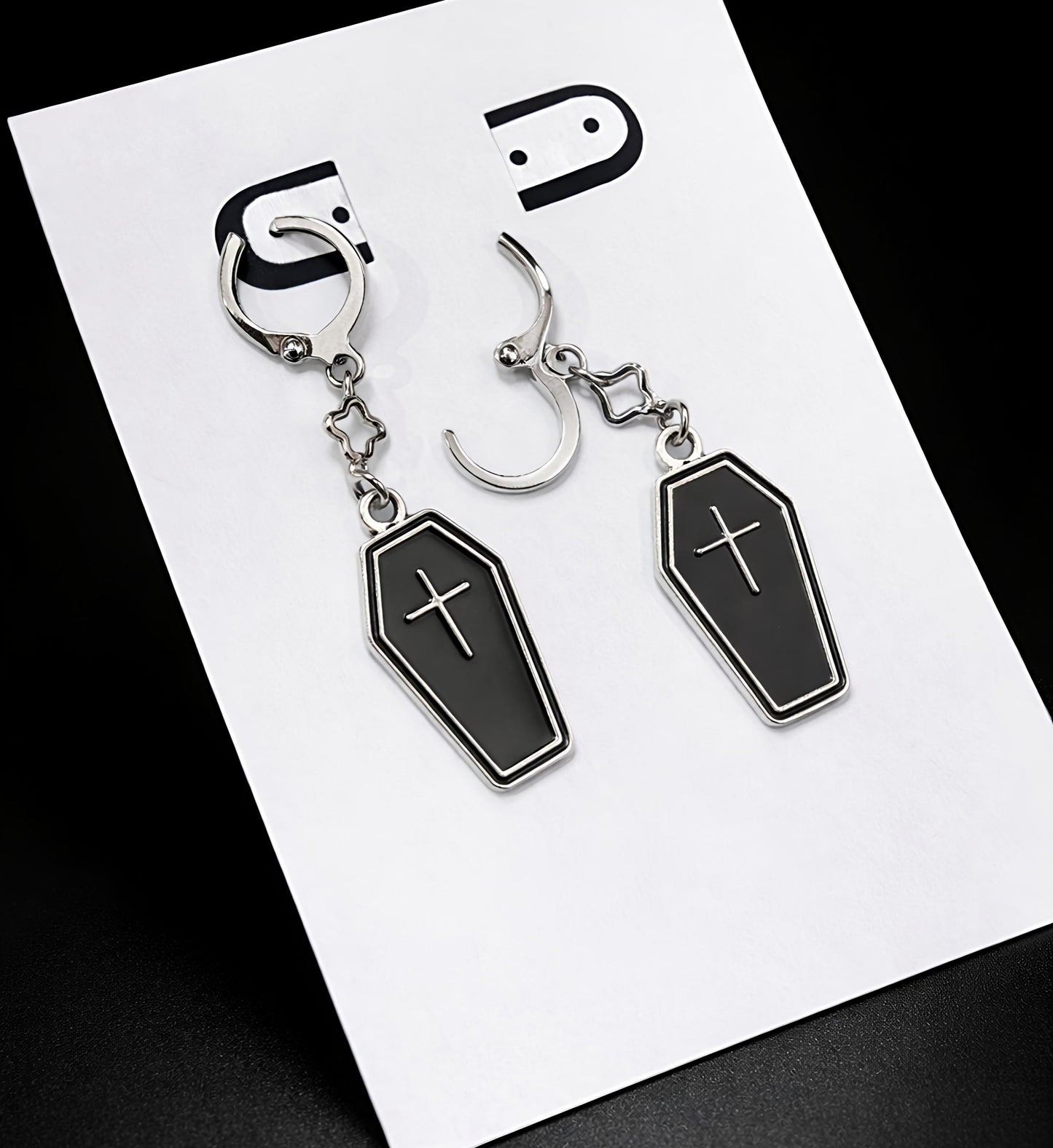 Witch's Charm Cross Drop Earrings