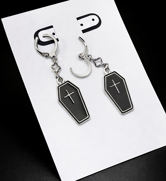 Witch's Charm Cross Drop Earrings