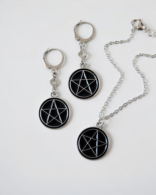 Witch's Charm Pentagram Jewelry Set