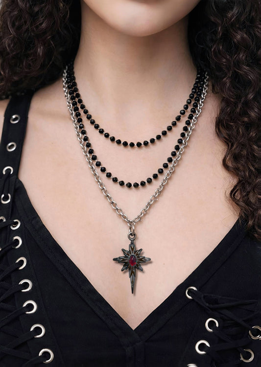 Bloodstar Gothic Cross Necklace