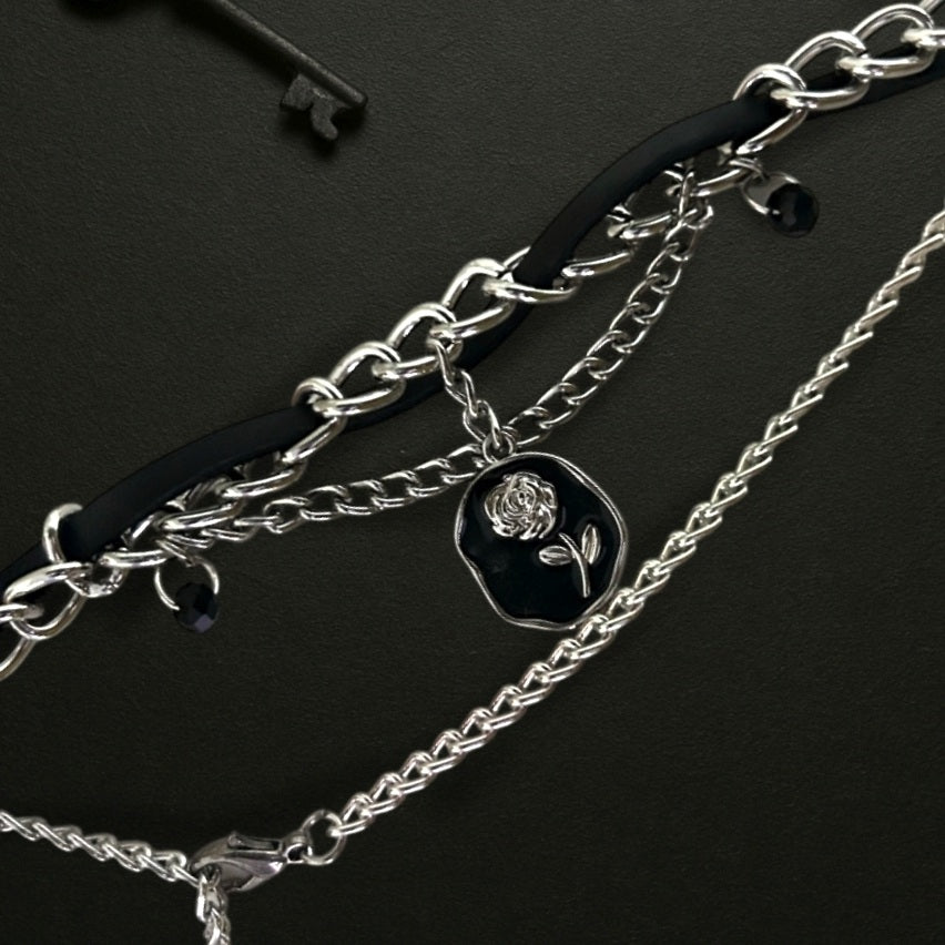 Black Rose Sigil Collar Necklace