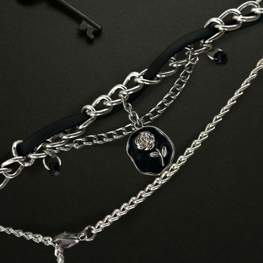 Black Rose Sigil Collar Necklace