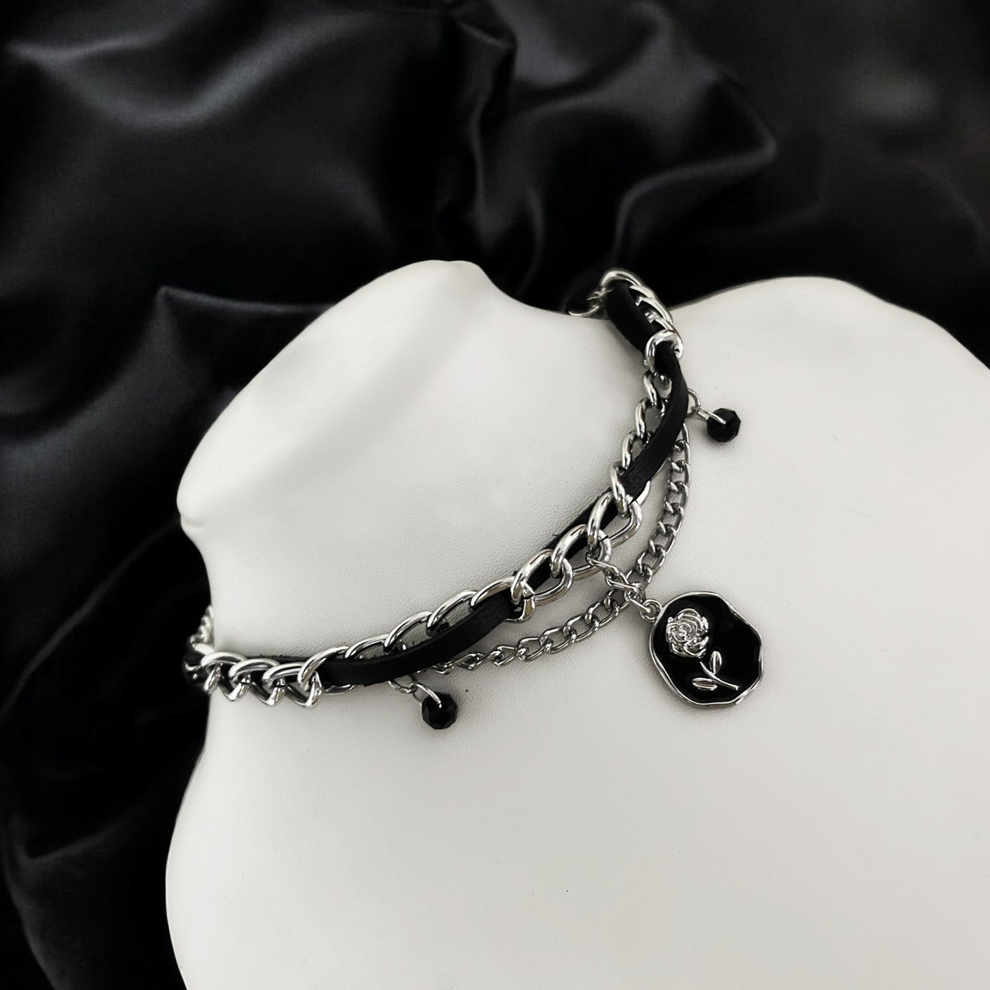 Black Rose Sigil Collar Necklace