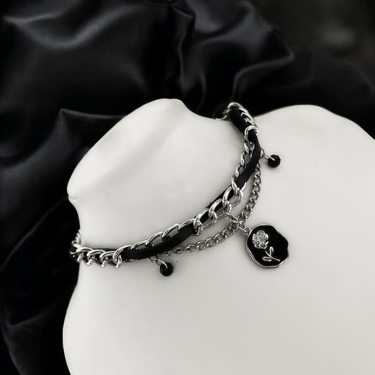 Black Rose Sigil Collar Necklace