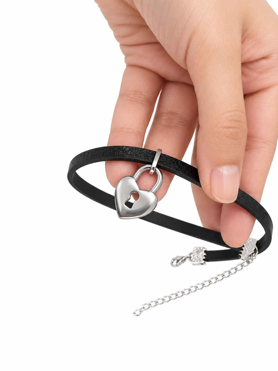 Black Vow Heart Padlock Choker Necklace