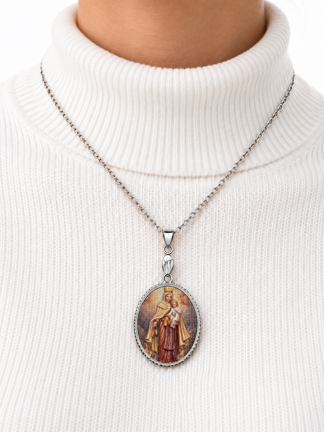 Mother Mary and Baby Jesus Pendant