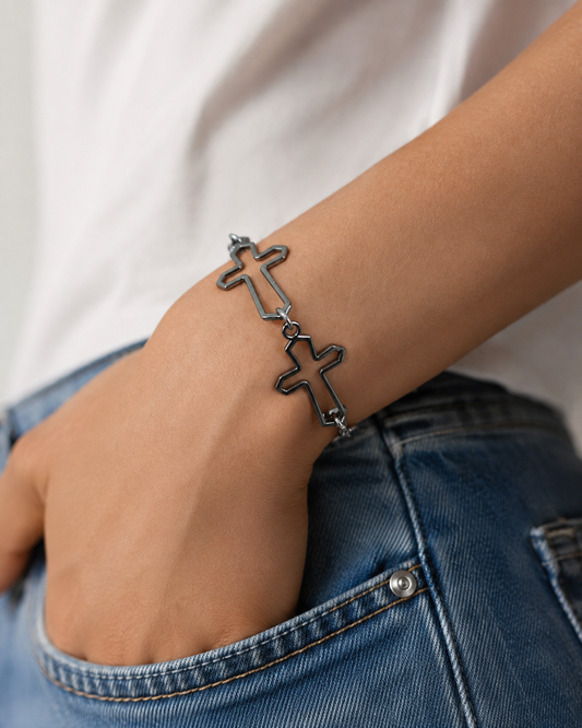 Hollow Cross Gothic Bracelet