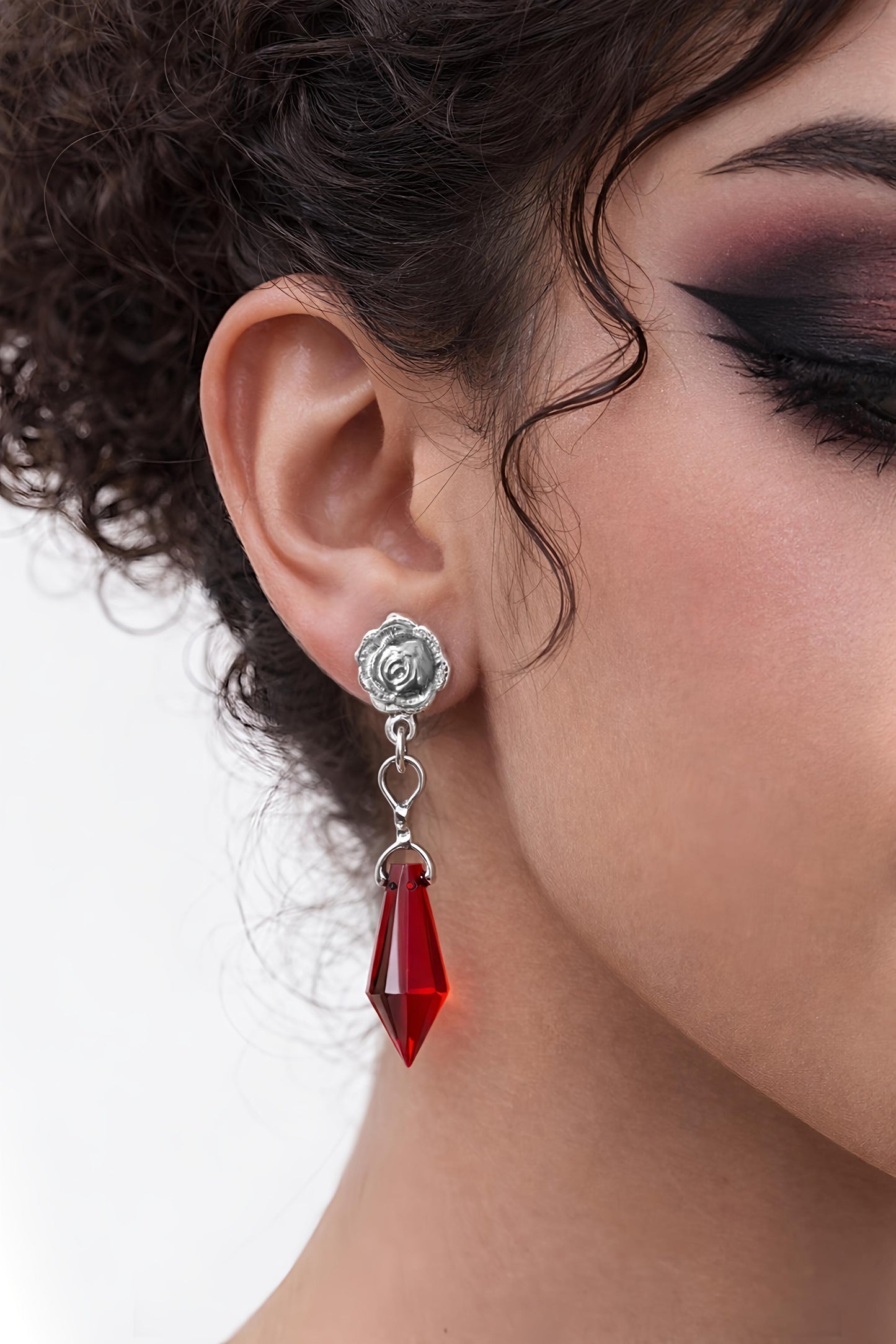 Gothic Baroque Rose Drop Studs