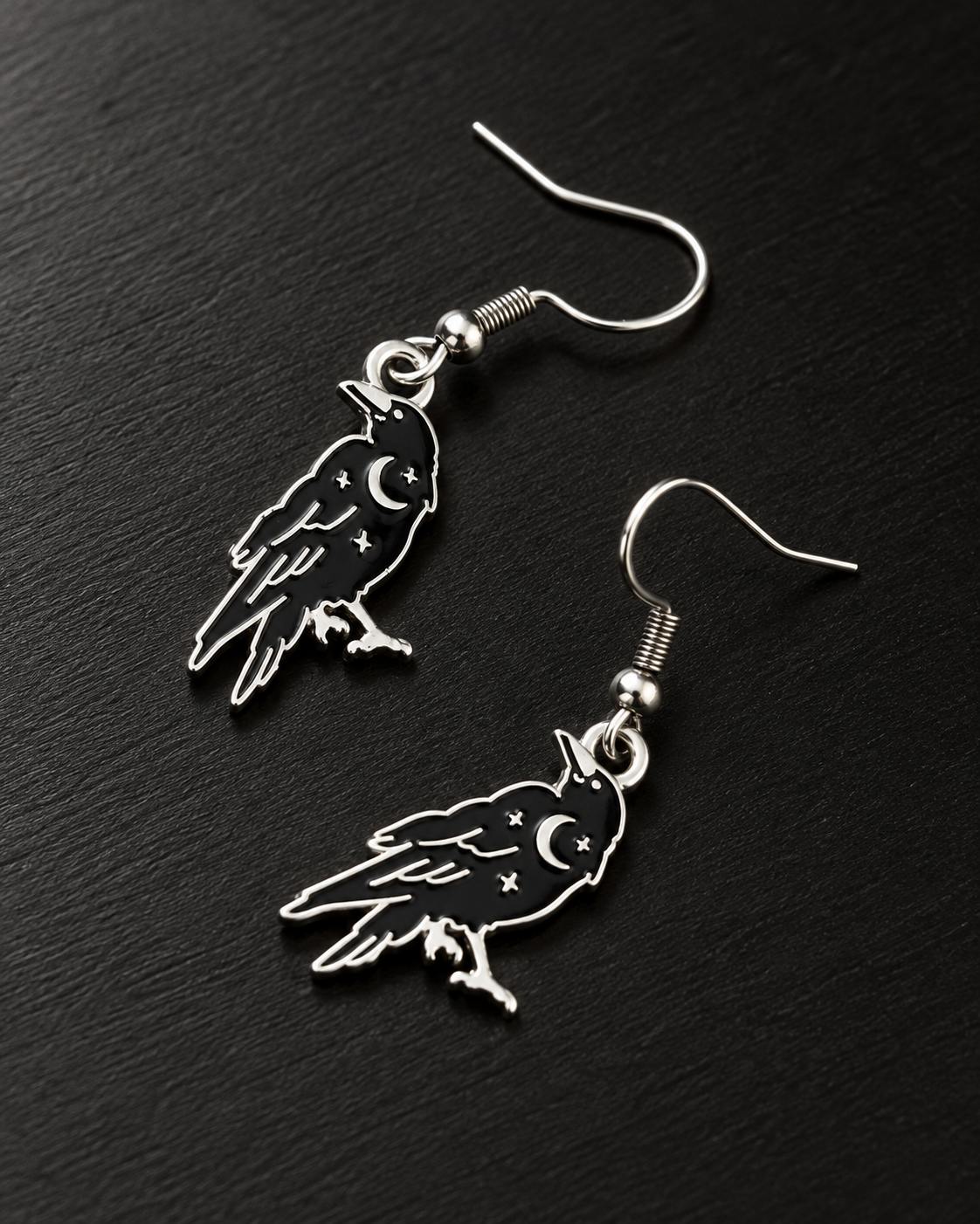Midnight Messenger Crow Earrings