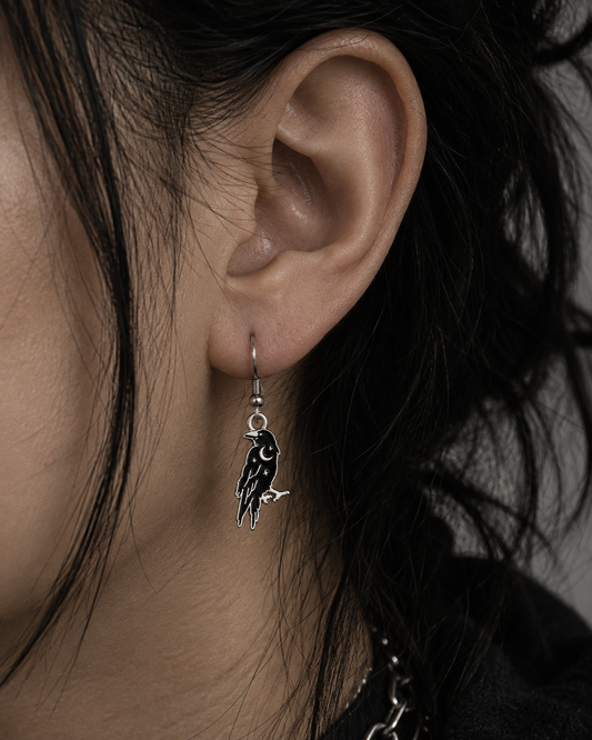 Midnight Messenger Crow Earrings
