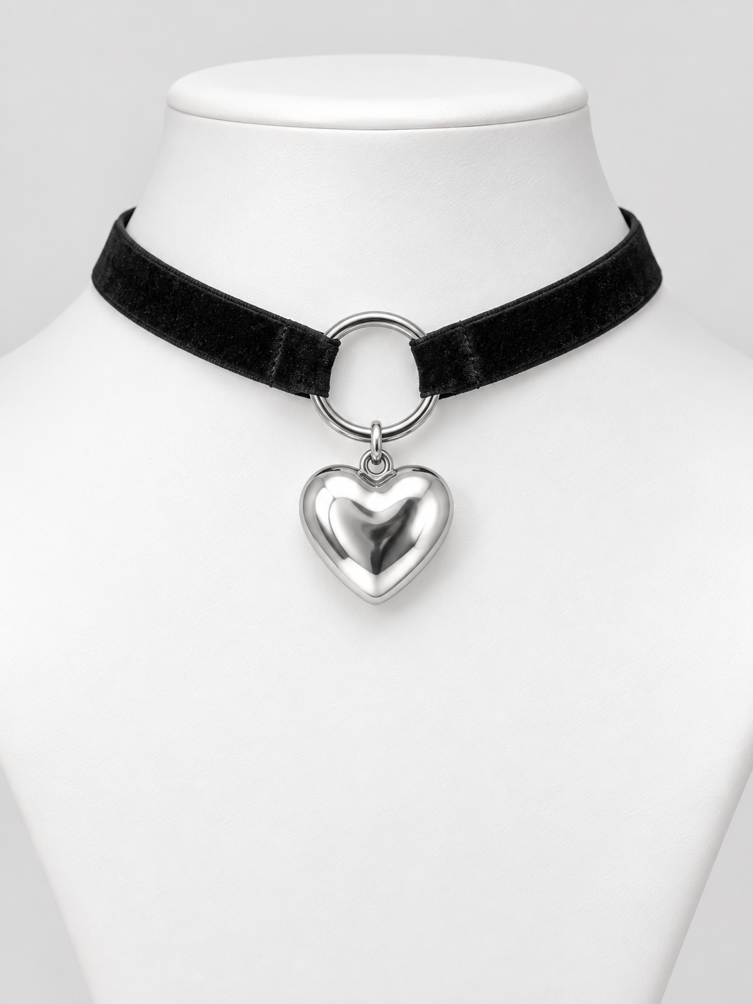 Noir Velvet Heart Choker Necklace