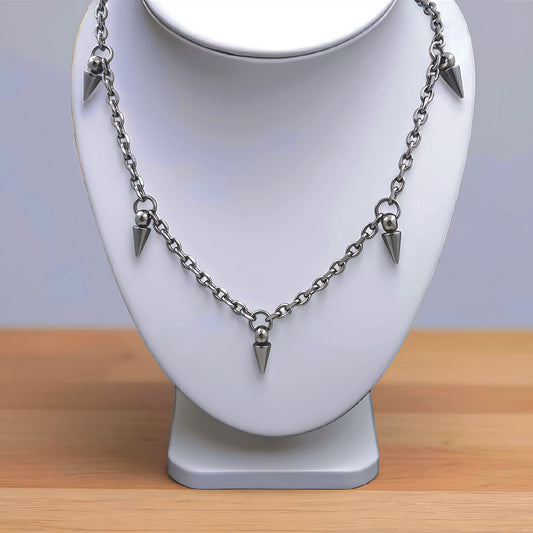 Steel Fang Collar Necklace